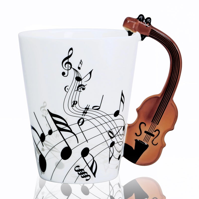 LanHong Violin Coffee Mug Gifts for Musician - 13.5 oz Violin Coffee Cup Violin Stuff Gifts for Music Lovers - Birthday Christmas Music Gift for Men Women - Image 1